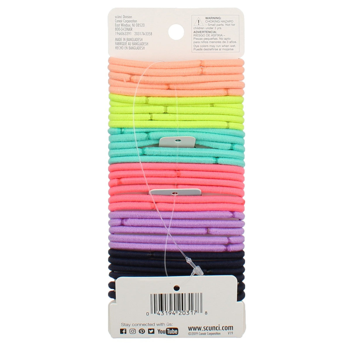 Scunci No Damage Medium Hold Hair Elastics, Assorted, 32 Ct
