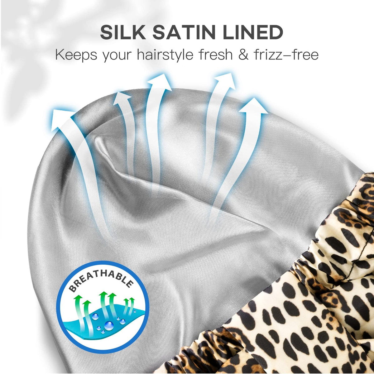INNELO Luxury Shower Cap for Women Reusable Waterproof, One Size,