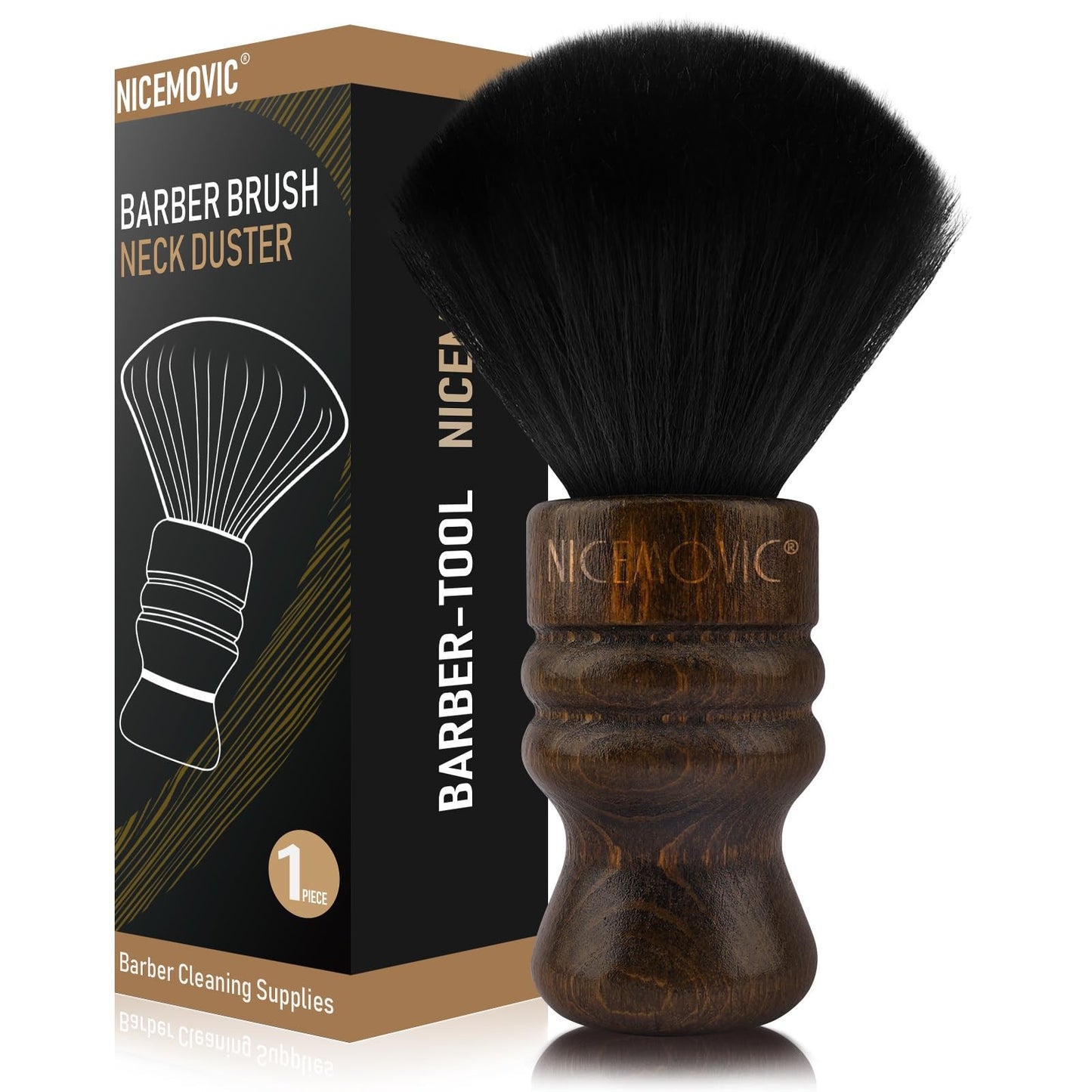Professional Large Barber Neck Duster Brush - Black Hair Dusting Tool