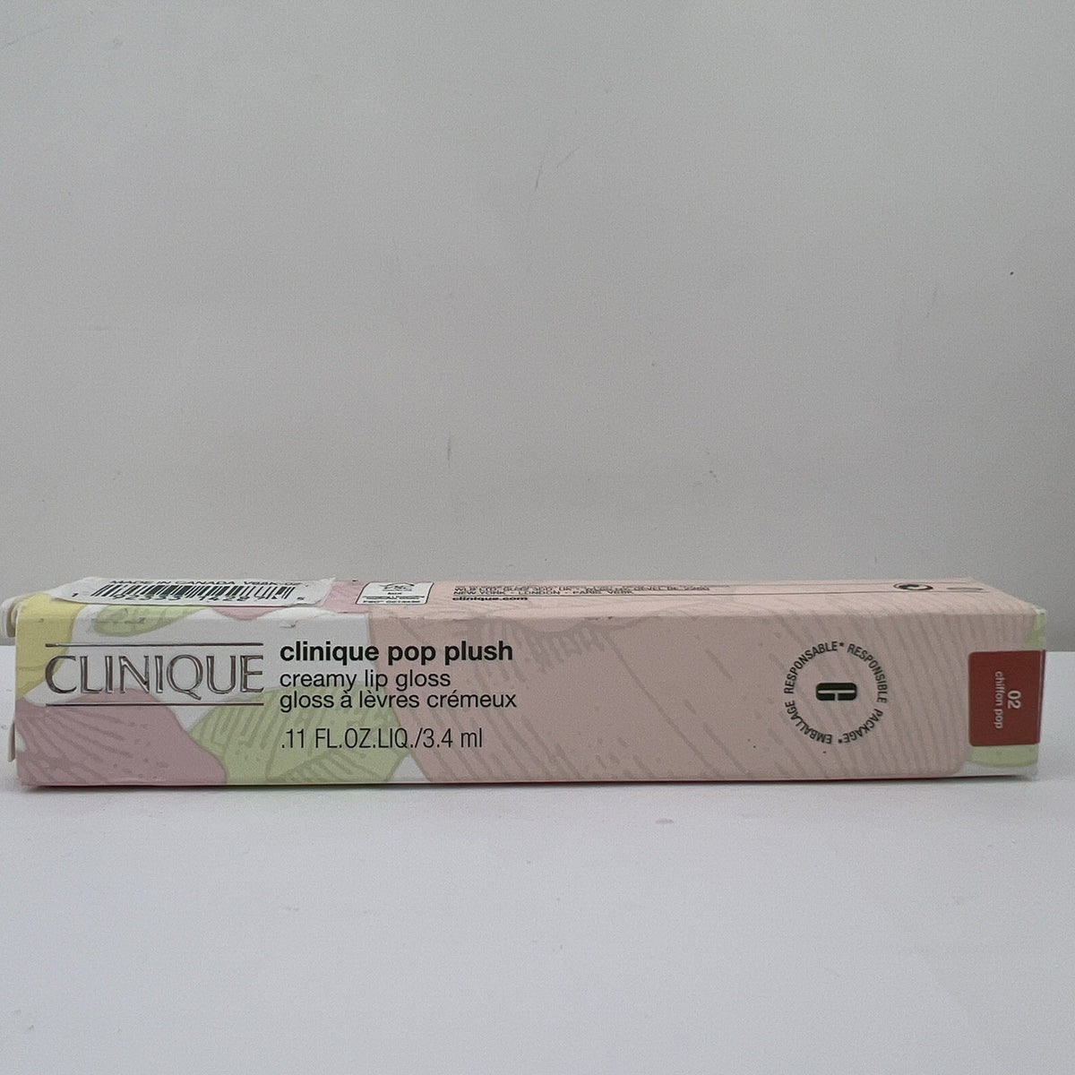 Clinique Lip Gloss Chiffon Pop 0.11 oz Full Size - Creamy, Hydrating Lip Shine