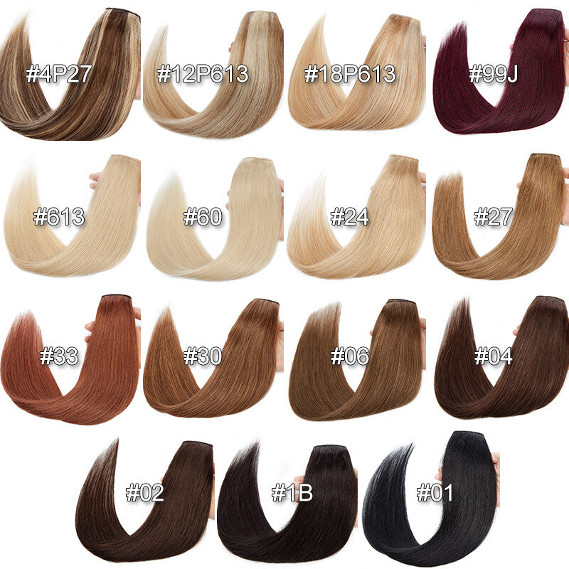 Remy Clip In Hair Extensions Full Head Thick One Piece - Blonde & Dark Colors