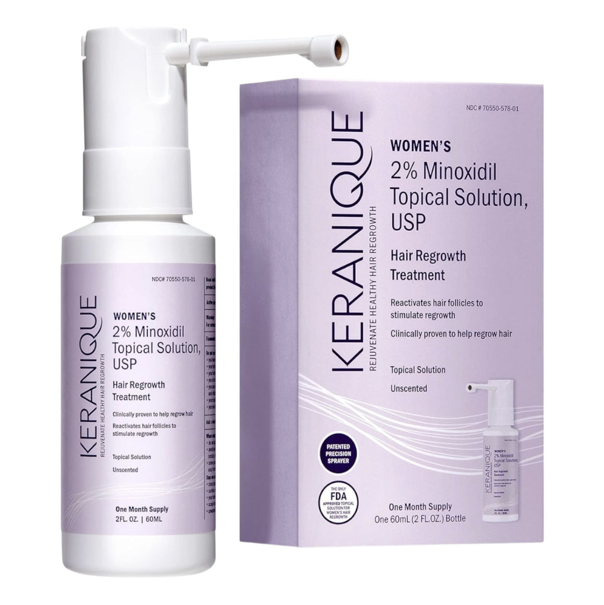 2% Minoxidil Hair Regrowth Treatment Spray 2 Oz