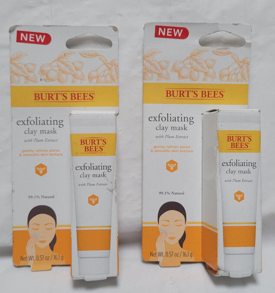 Exfoliating Clay Mask with Plum Extract - Smooths Skin - 0.57 oz