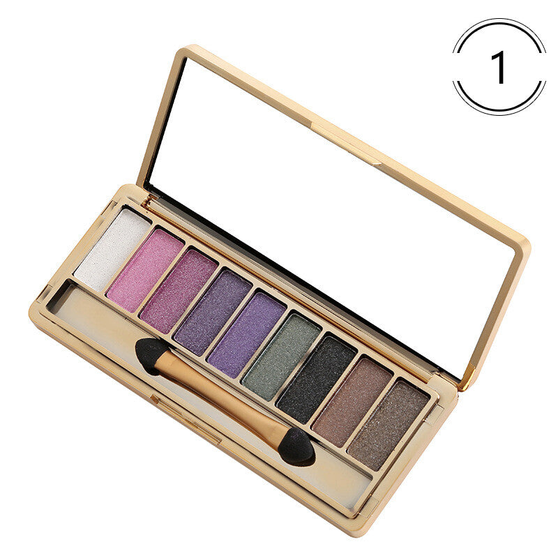 9 Colors Glitter Eyeshadow Palette with Makeup Brush Set - Vibrant & Long-Lasting