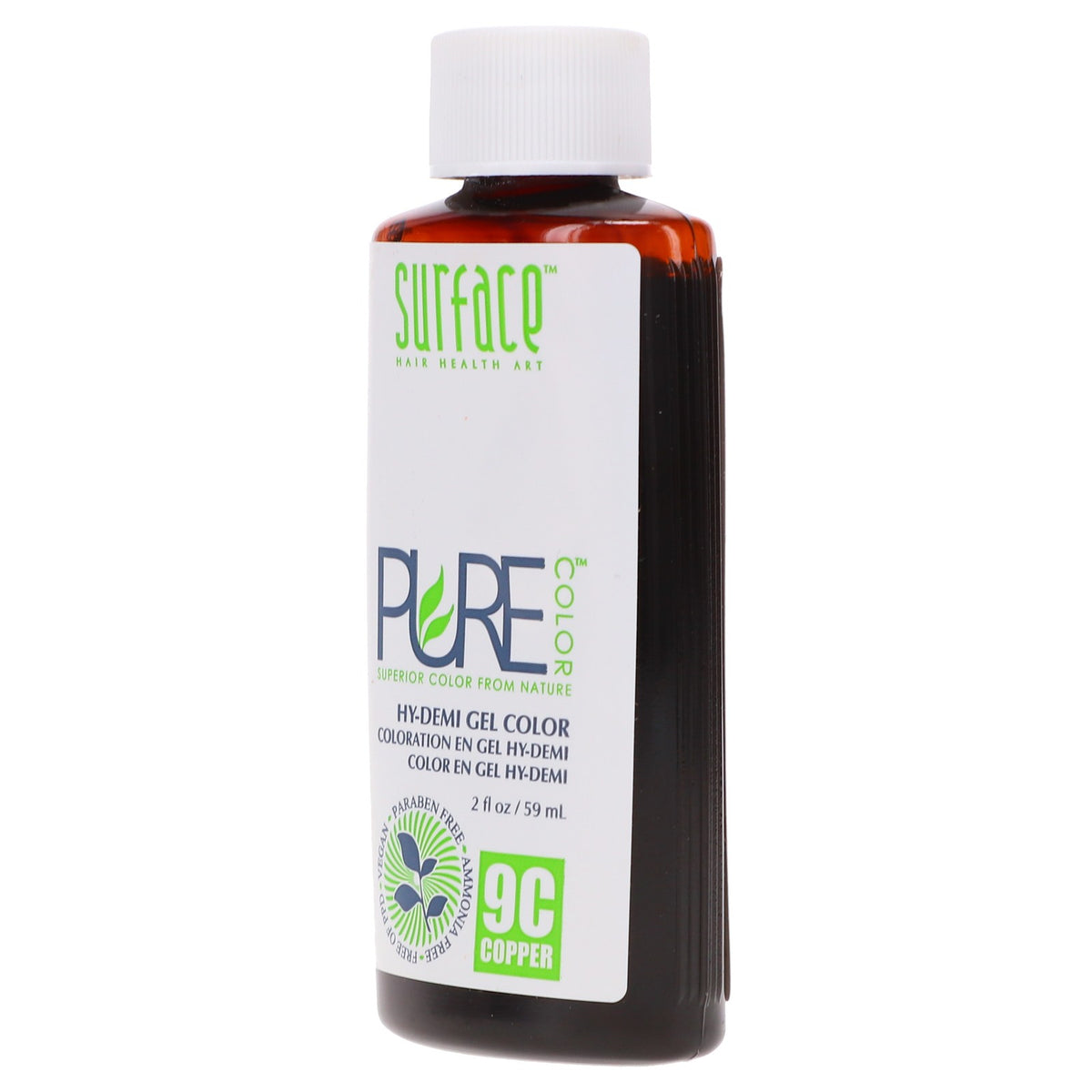 Copper Hair Color Gel - Surface Pure Color 9C, 2 oz, Demi-Permanent, Vegan & Cruelty-Free