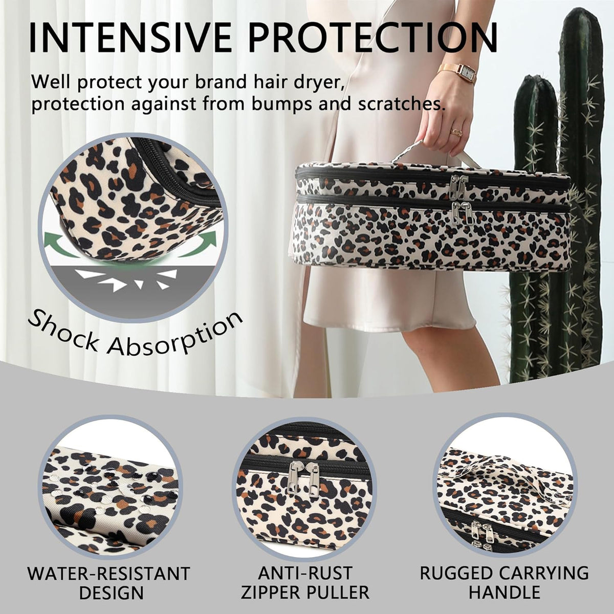 Double-Layer Travel Case for Revlon One-Step Hair Dryer & Accessories