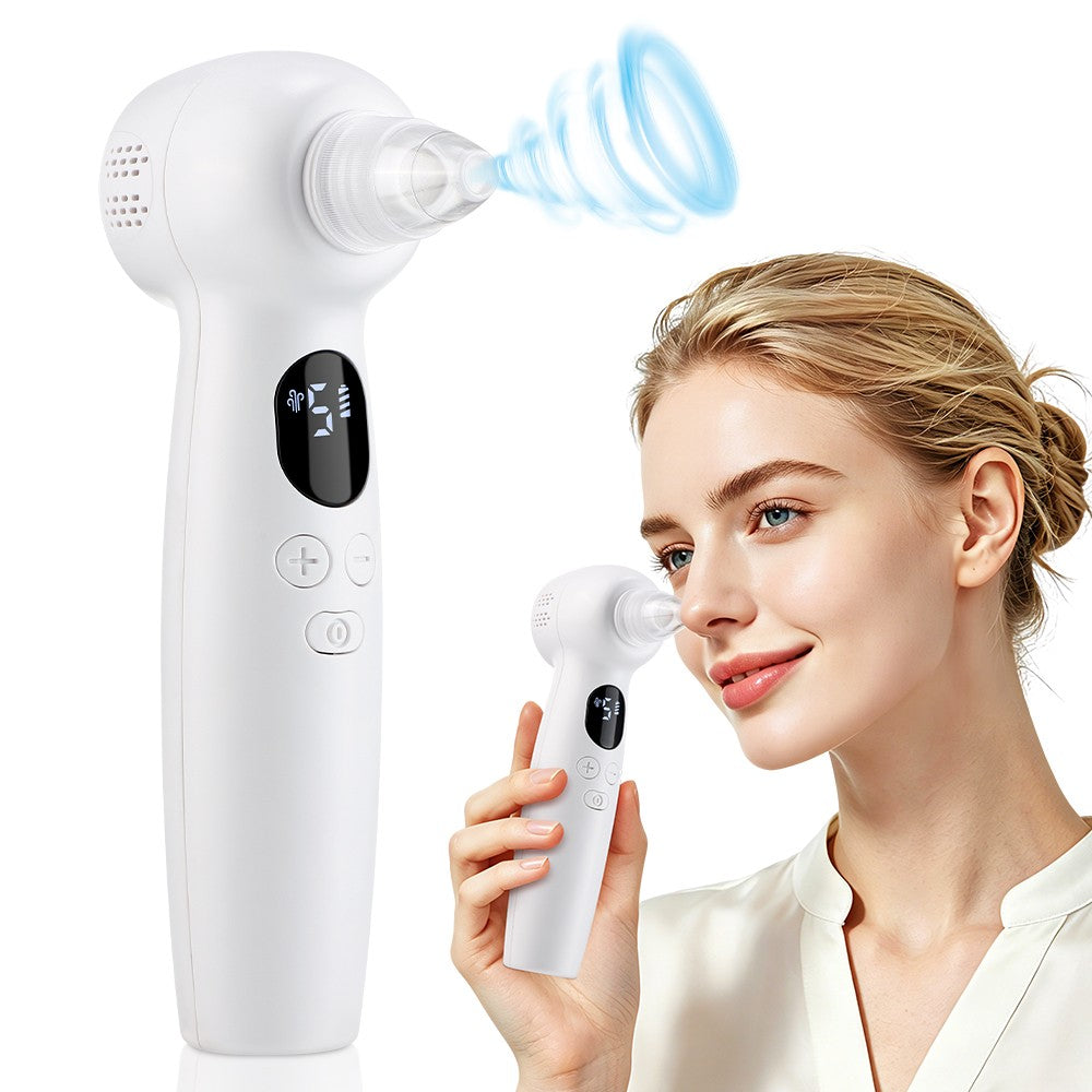 Electric Blackhead Remover Pore Vacuum with 4 Heads & Hot Compress