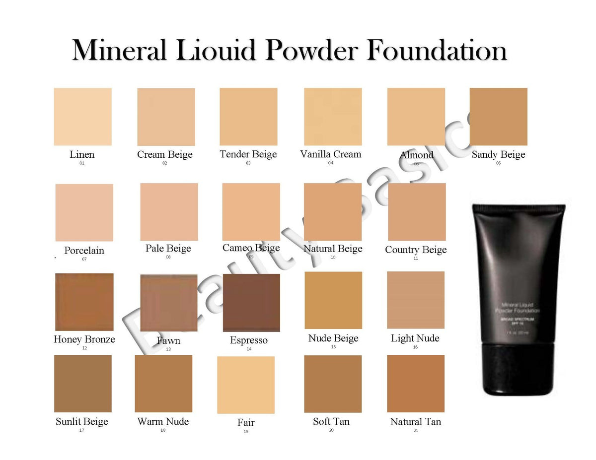 Mineral Liquid Powder Foundation SPF 15 - Full Coverage, Matte Finish