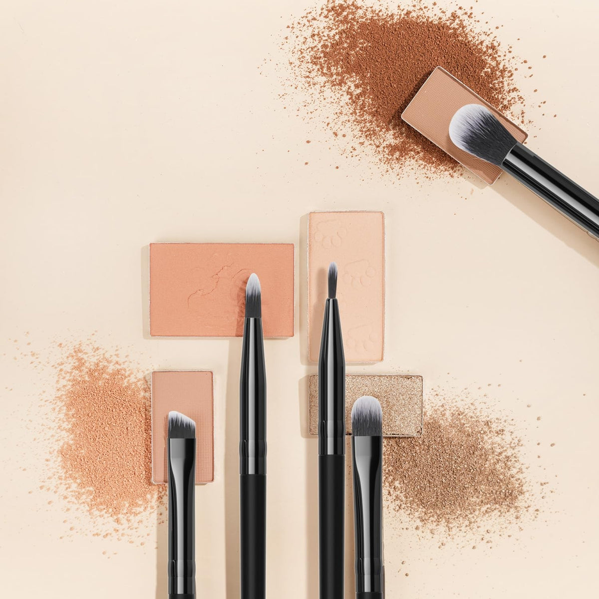 5-Piece Eye Makeup Brush Set for Eyeshadow Eyeliner & Brows - Soft Synthetic Bristles