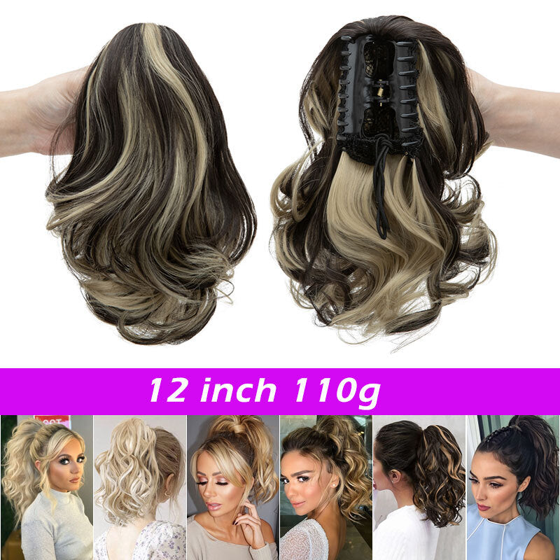 26-Inch Real Human Hair Ponytail Extension with Claw Clip - Thick Hairpiece