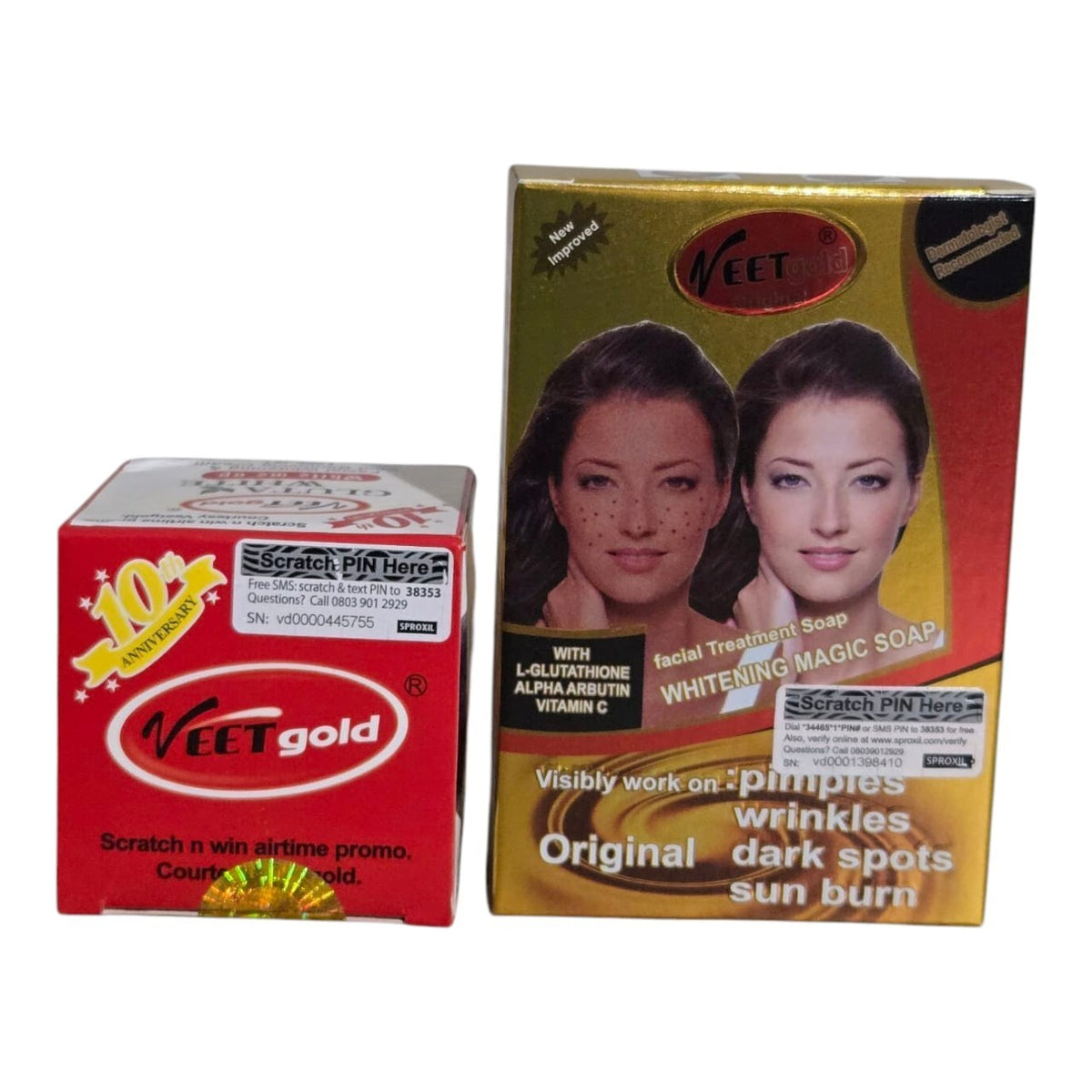 Veet Gold Gluta White Face Cream & Soap Combo for Brightening & Skin Care