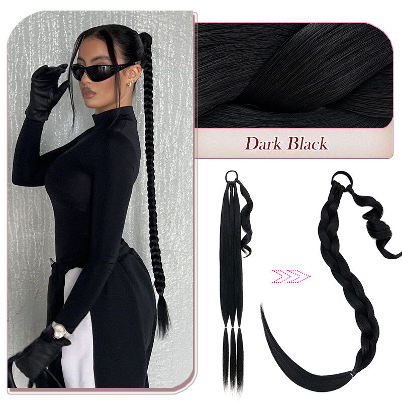 34-Inch Thick Braiding Hair Extensions for Ponytail Wraps - Multiple Colors