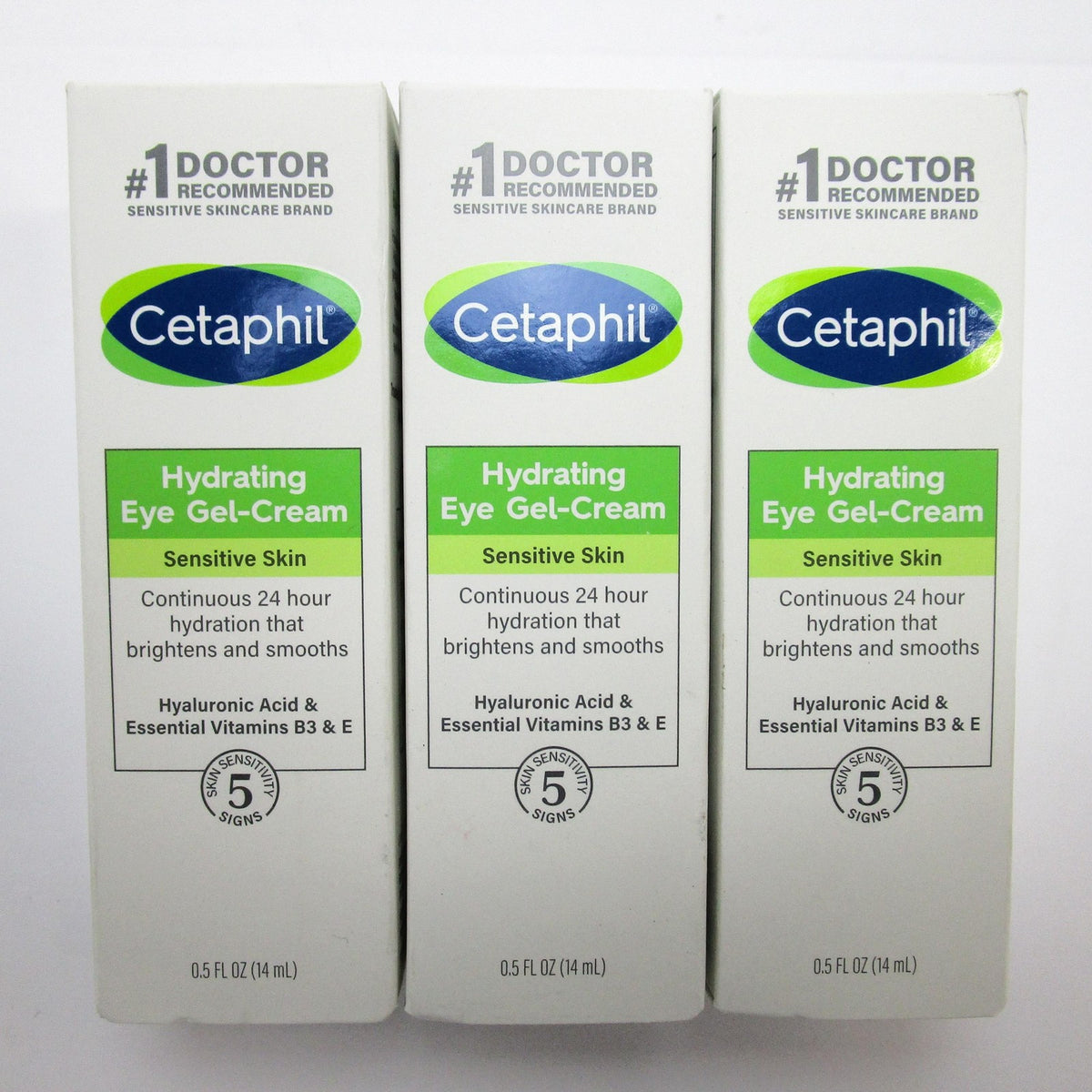 Cetaphil Hydrating Eye Gel-Cream with Hyaluronic Acid, 3 Pack 0.5 Fl oz