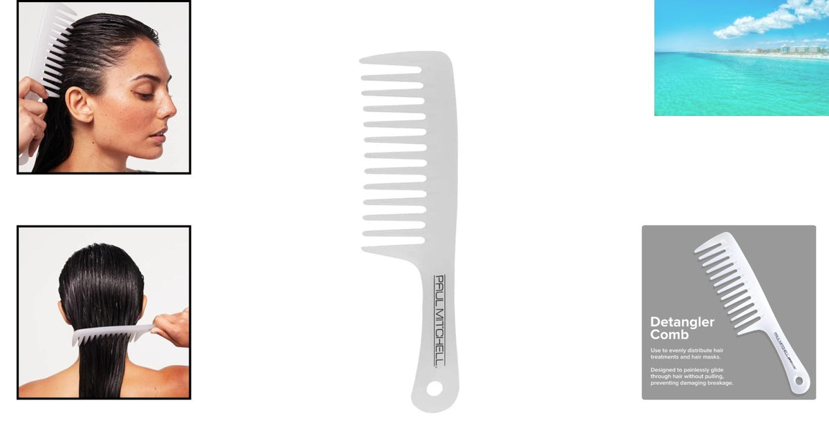 Lightweight Wide Tooth Detangler Brush for Gentle Hair Care