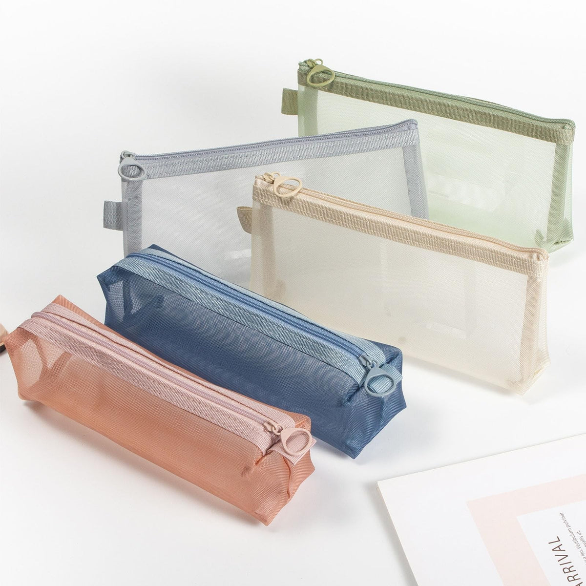 Clear Mesh Makeup & Travel Organizer Bags - 5 Pack, 7.9 x 4 Inches