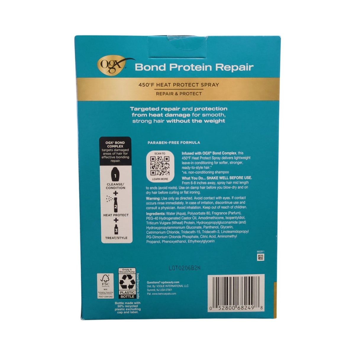 OGX Bond Protein Repair Heat Protect Spray 450°F - 13 fl. oz. 2 Pack