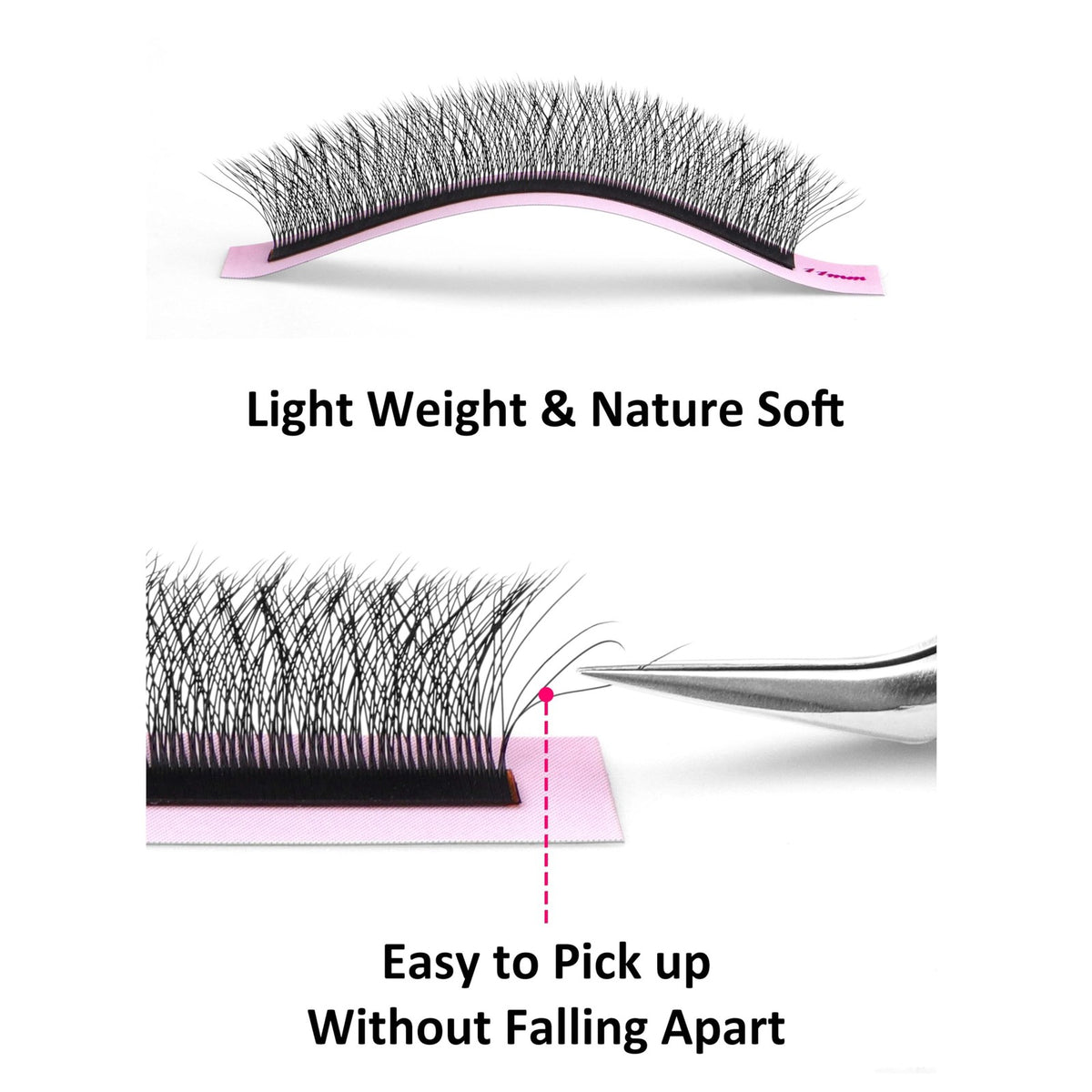 Eyelash Extensions Tray C/D Curl 9-15mm Mixed Length 5D-W Premium Silk
