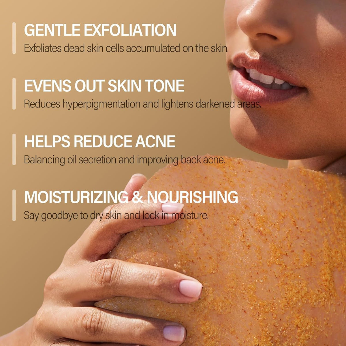 Turmeric Body Scrub Vitamin C Exfoliating Collagen Coconut Oil Dead