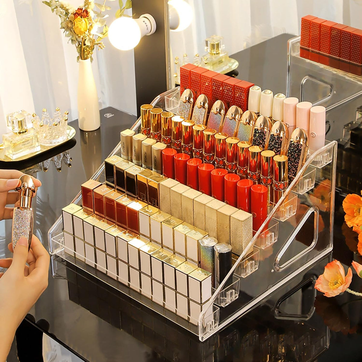 7-Tier Clear Acrylic Nail Polish & Essential Oil Organizer