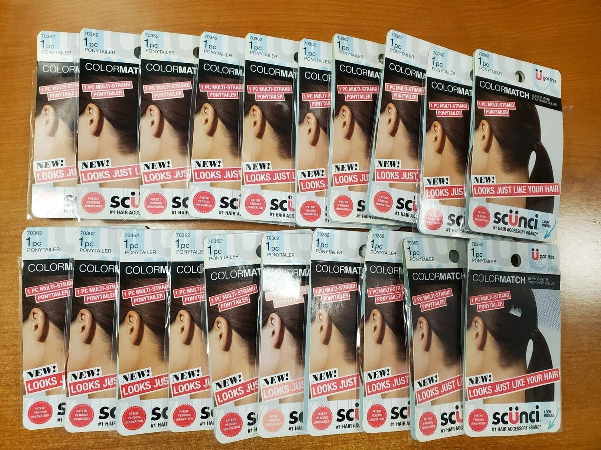 Scunci Color Match Multi Strand Ponytailer *BROWN* *CHOOSE QUANTITY