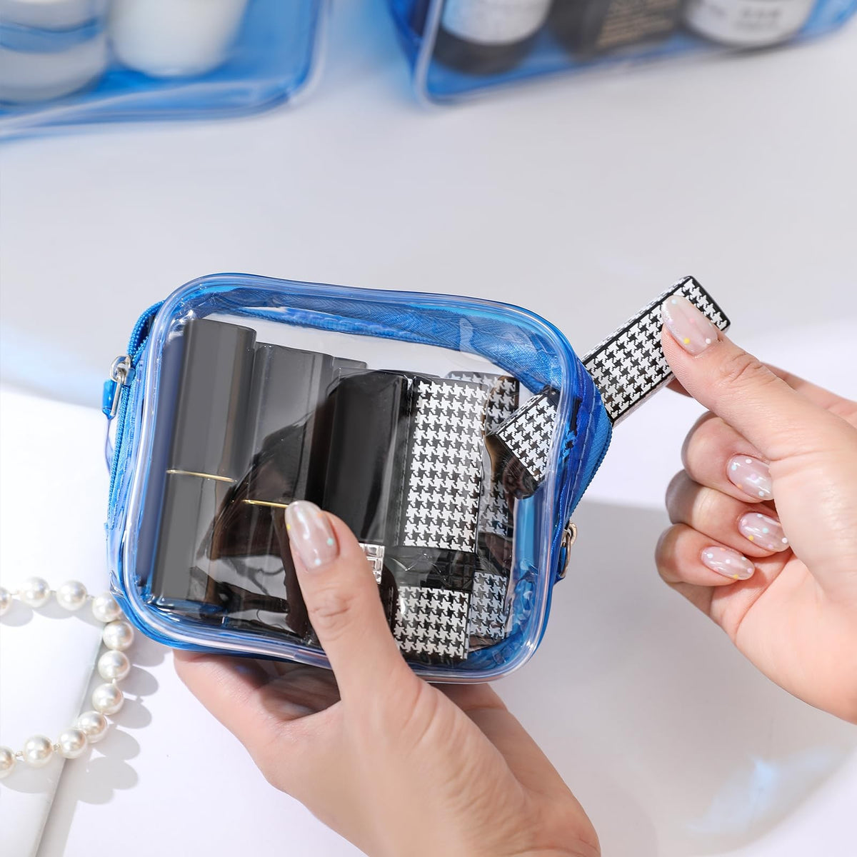Clear Travel Cosmetic Bag Set - 4 Pcs Makeup & Toiletry Organizer