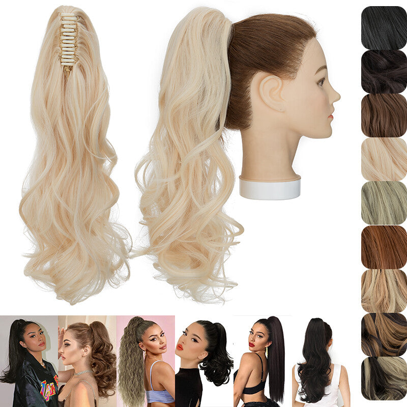 Thick Wavy Claw Clip Ponytail Hair Extension - Natural Look