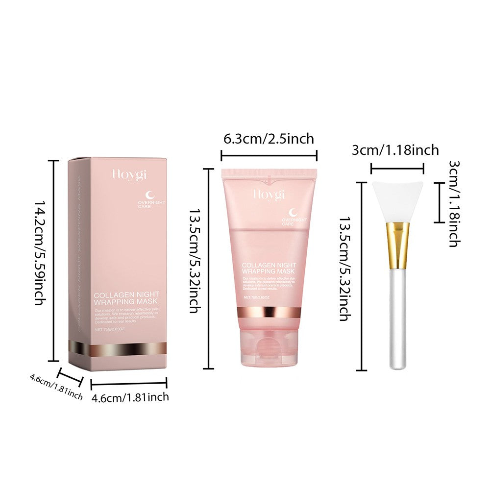 Collagen Night Peel-Off Mask - 2 Pack with Applicator Brushes