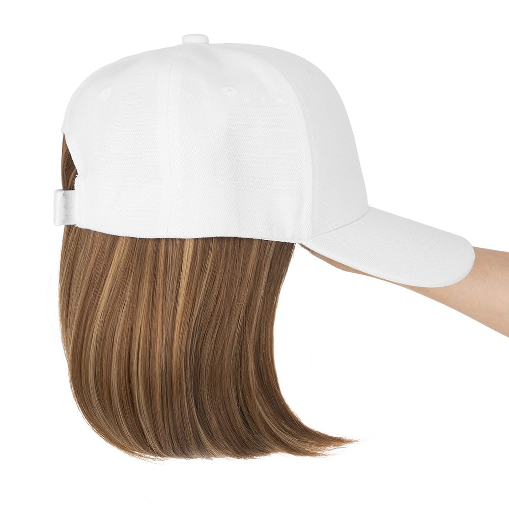 Instant Style 6-Inch Straight Cap Wig with Adjustable Baseball Hat - Synthetic Hair