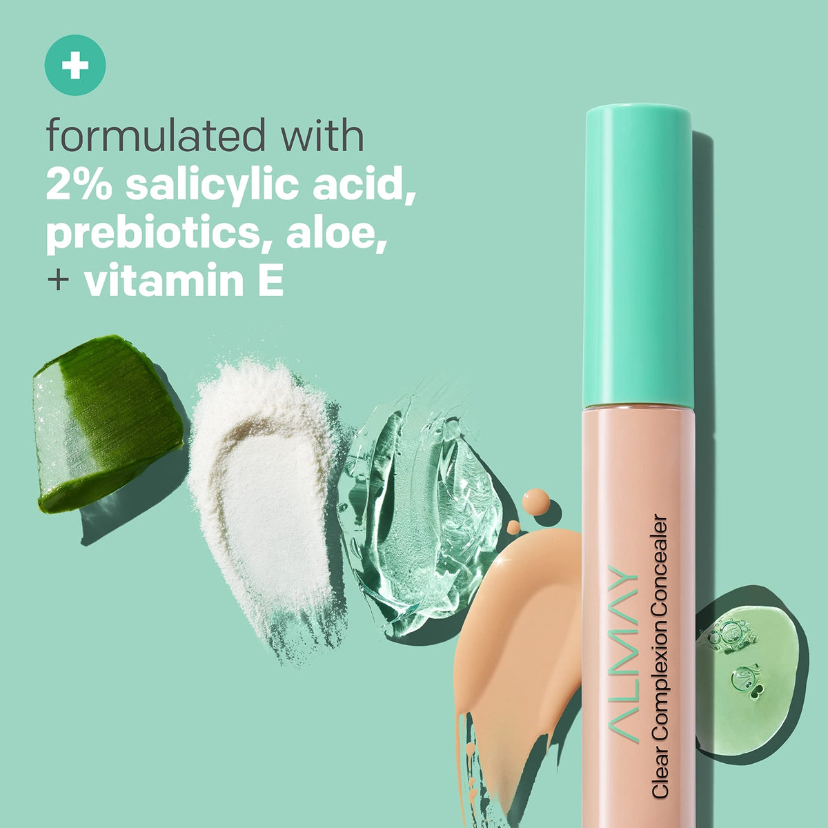 Acne Concealer with Salicylic Acid - Full Coverage Blemish Treatment, Dark