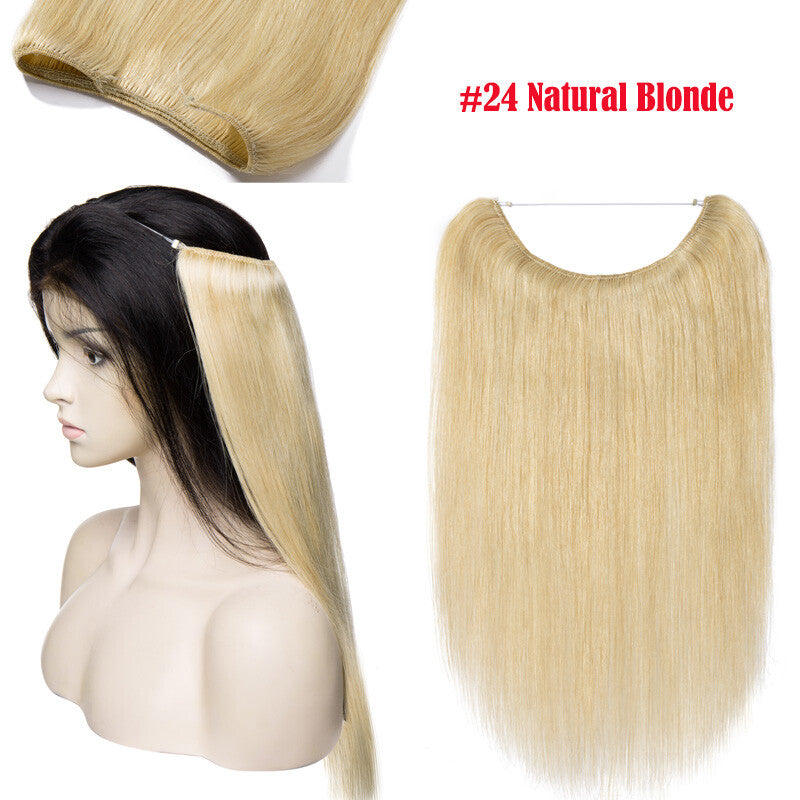 Remy Human Hair Extensions Headband Weft Hair - Blonde, Dark Brown & Black