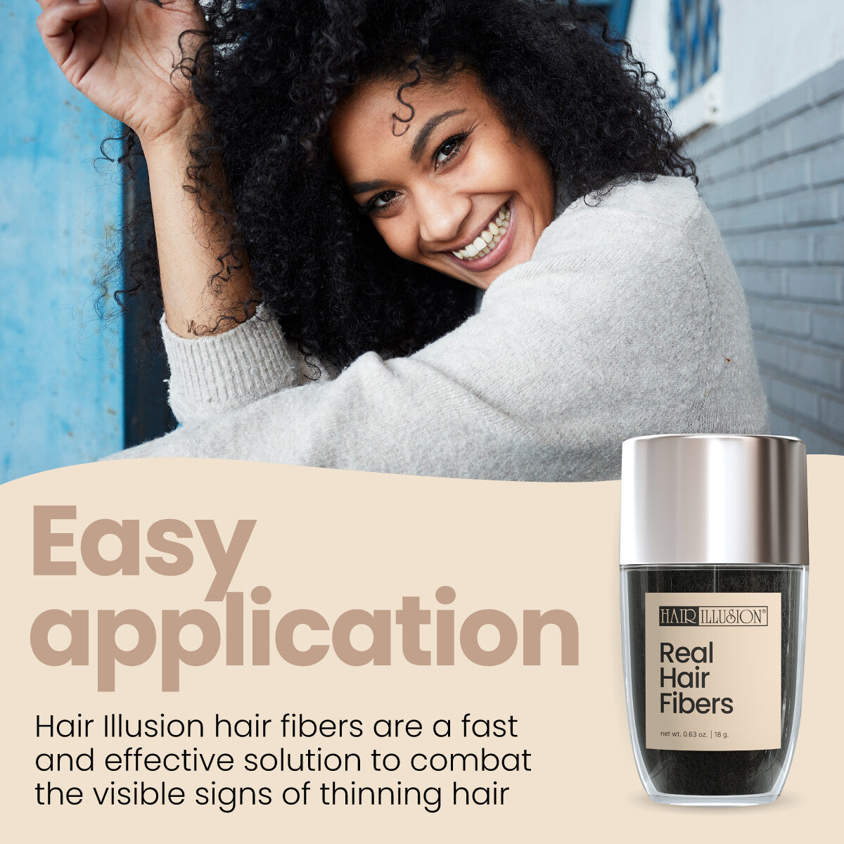 Natural Hair Fibers for Thinning Hair - Black