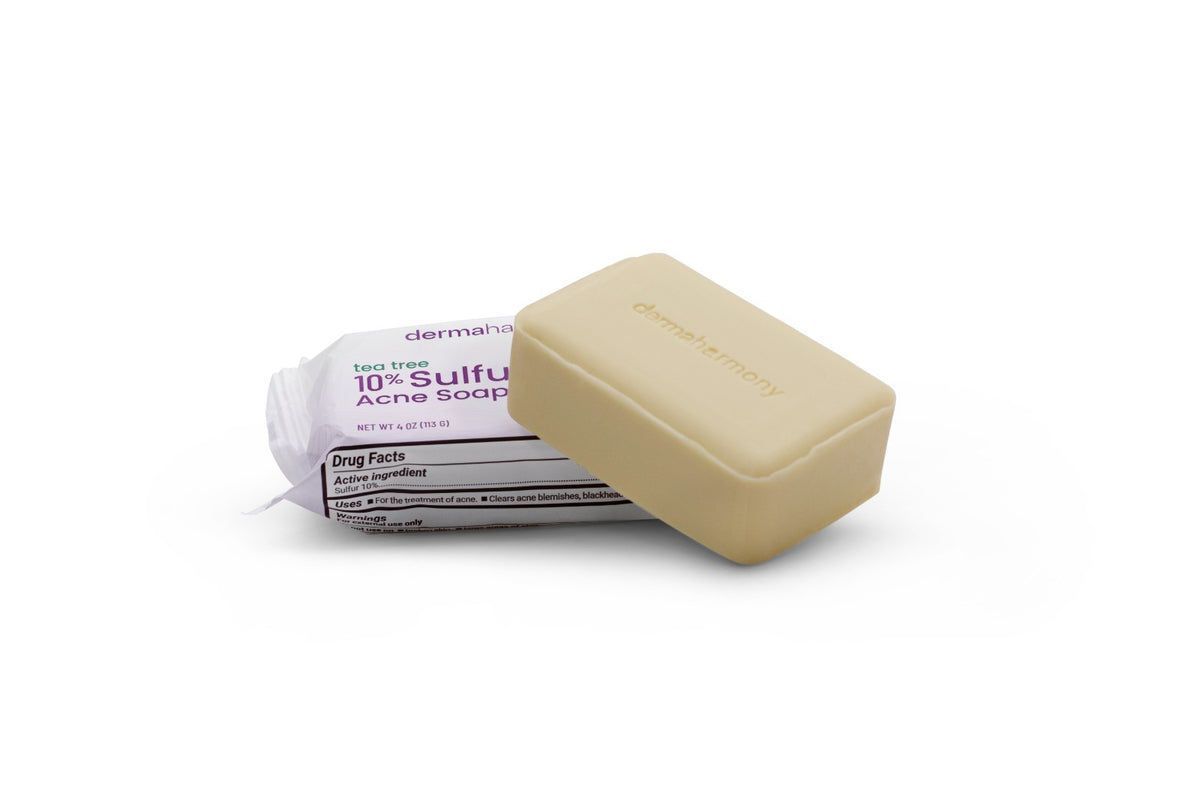 Sulfur Soap with Tea Tree Oil - Acne Face & Body Cleansing Bar 4oz