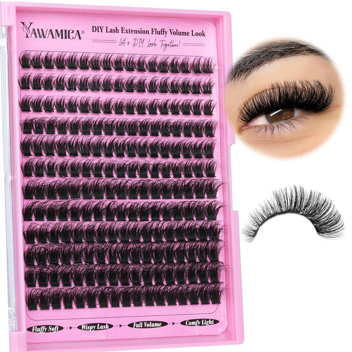 DIY Fluffy Eyelash Clusters 10-16mm Wispy Volume Fake Eyelashes 240pcs