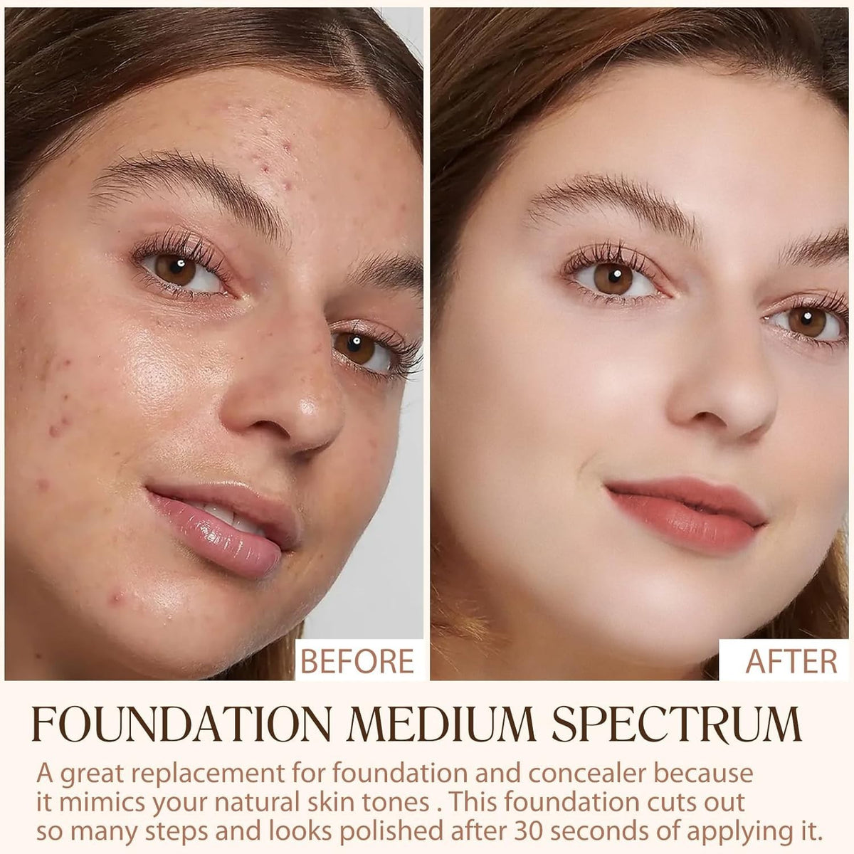 Color Changing Waterproof Foundation with SPF 50 - 4 in 1 Liquid Makeup
