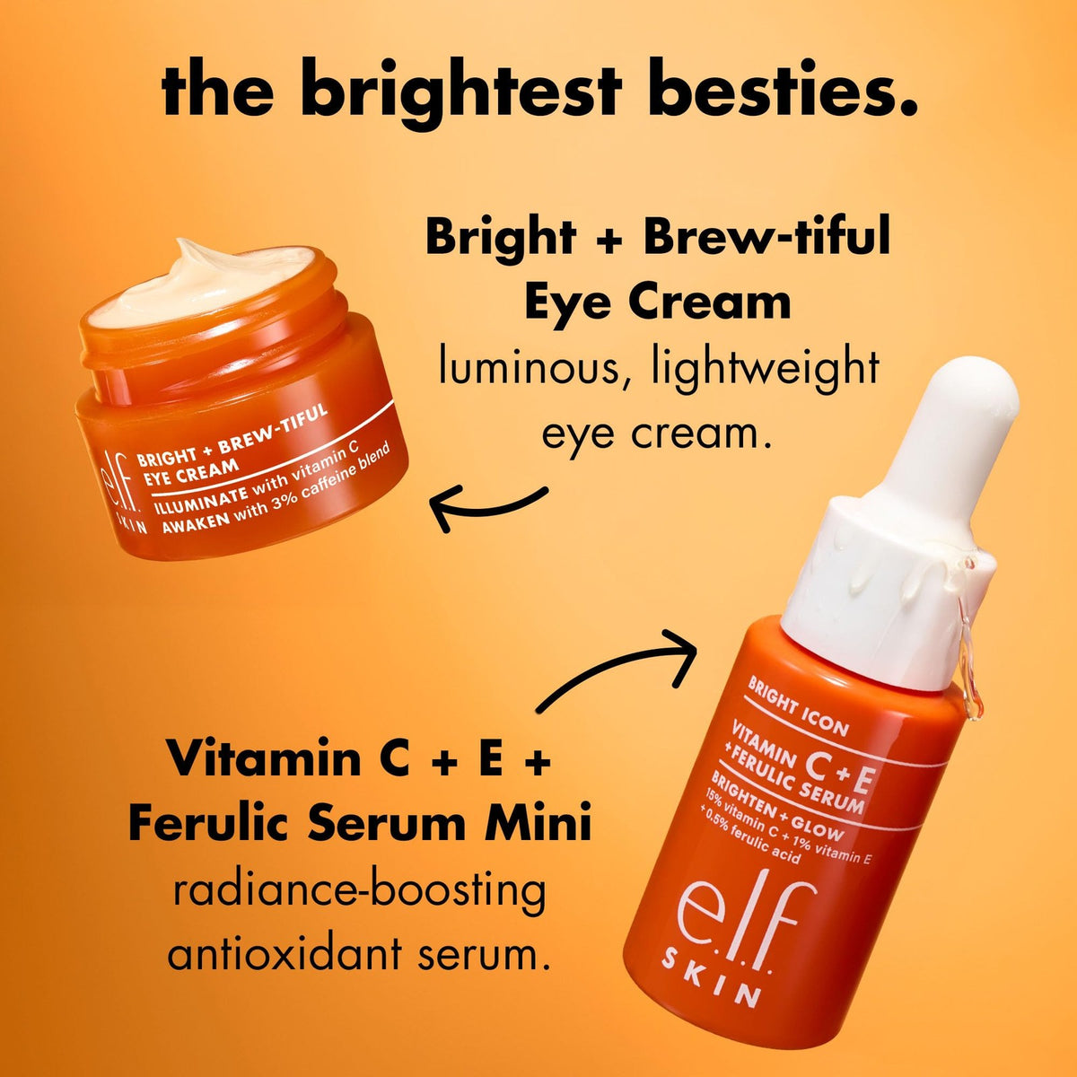 e.l.f. Skin Brightening Besties Duo Travel Skincare Set - Mini Orange