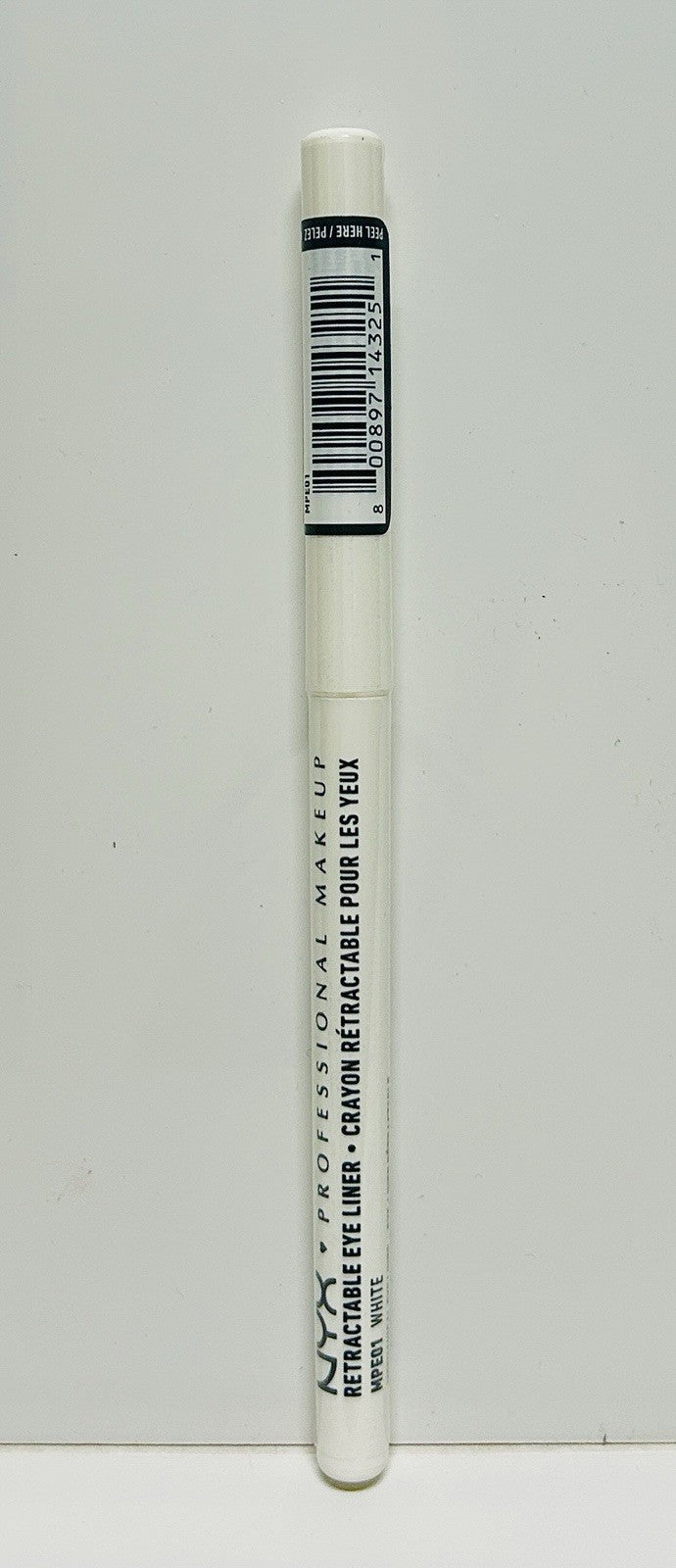 retractable eye liner pencil in white - 36 hour wear, waterproof