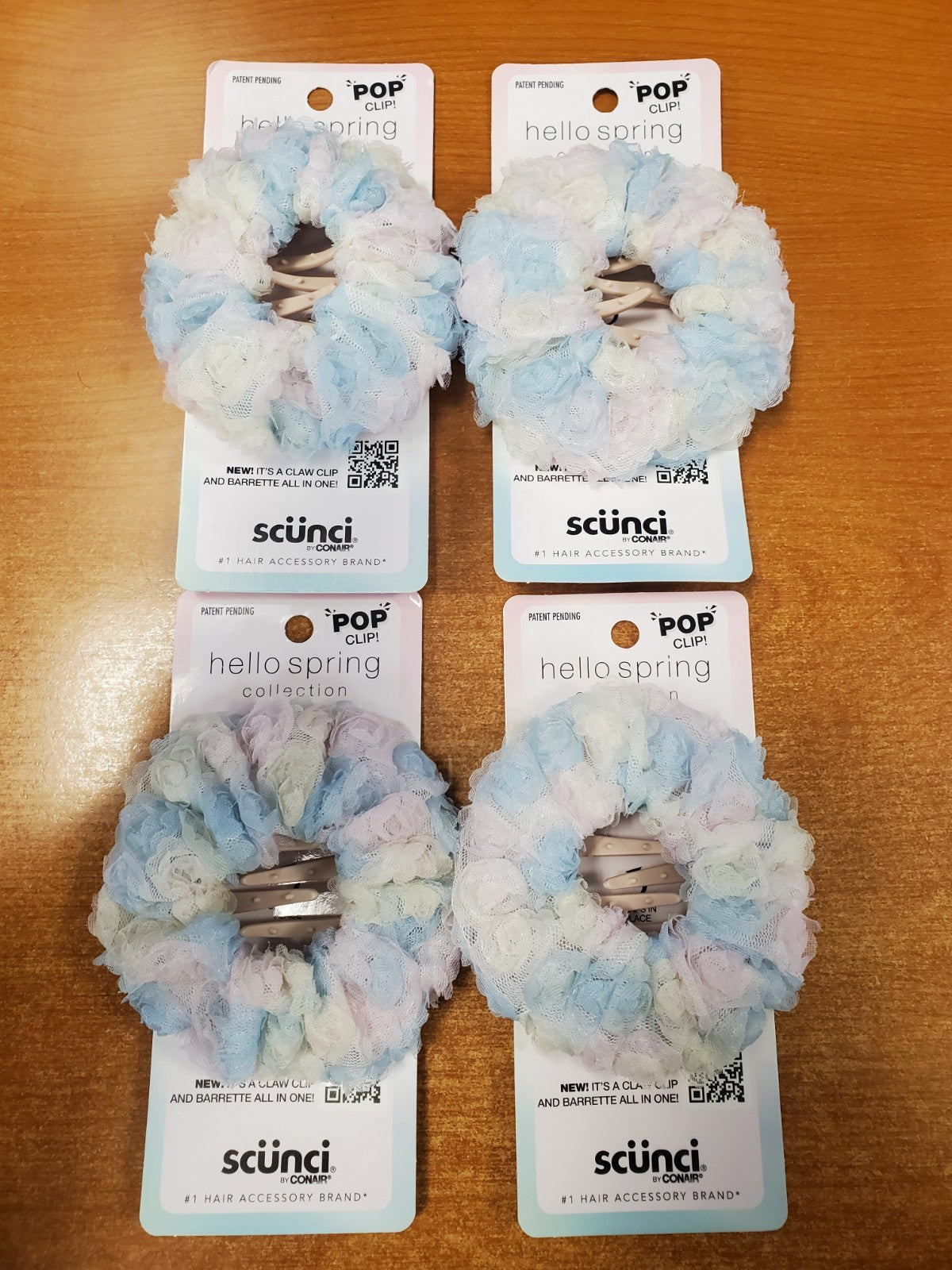 4 Pack: Scunci Pop Clip Spring Collection Pastel Claw Barrette (6204)