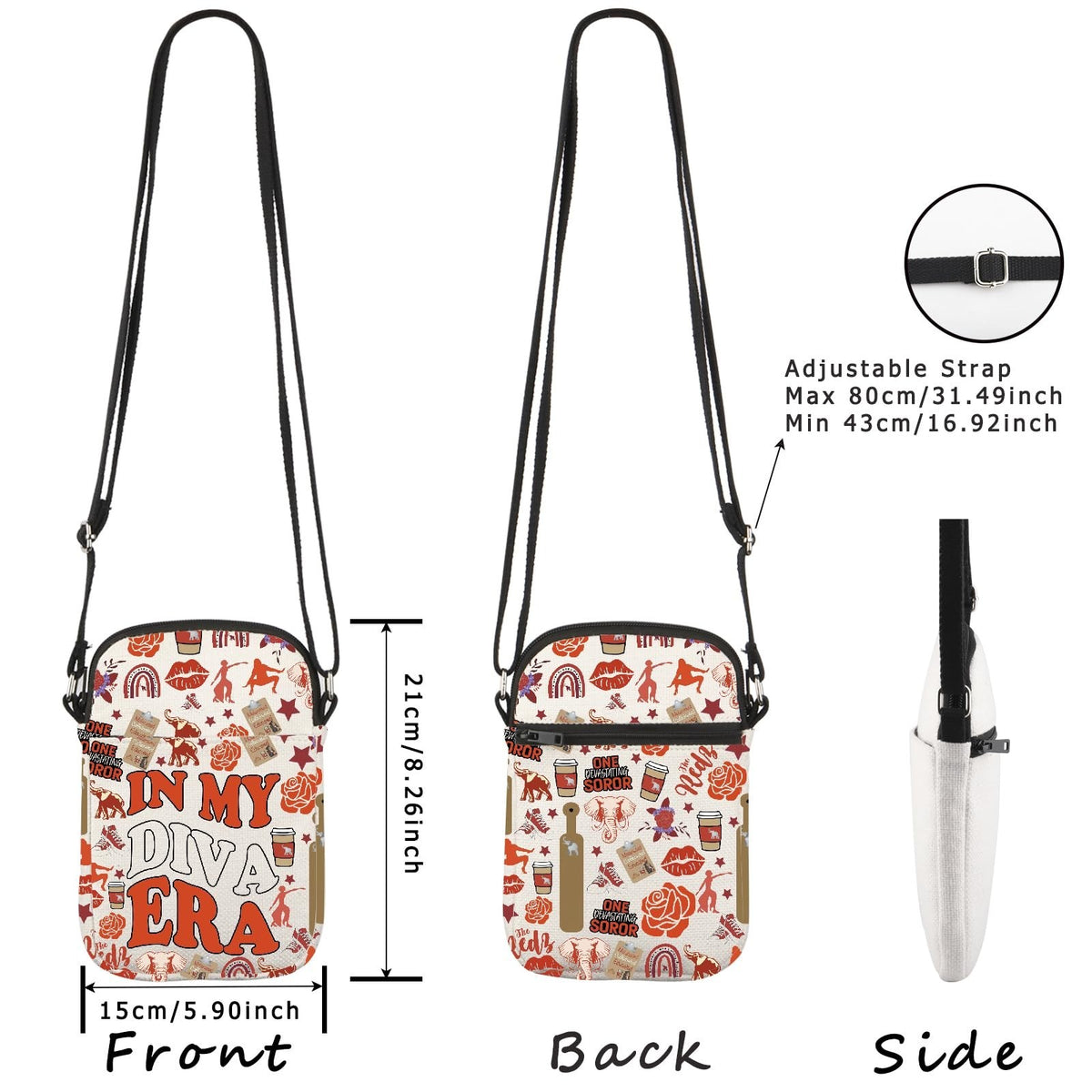 Crossbody Bag for Women Men - Sorority Gift & Sisterhood Accessory