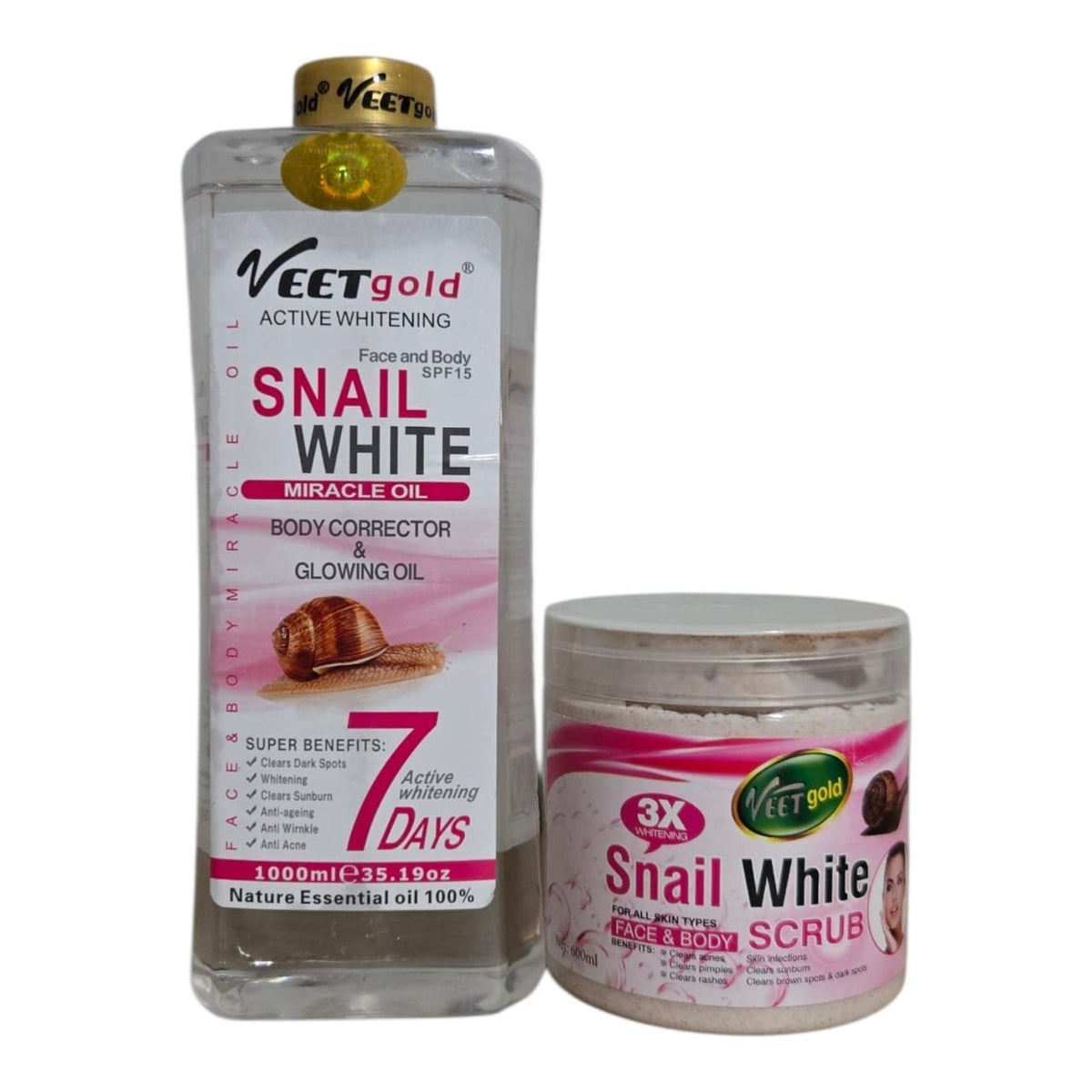 Veet Gold Snail White Body & Face Corrector Oil with Sun Protection SPF 25 1000ml