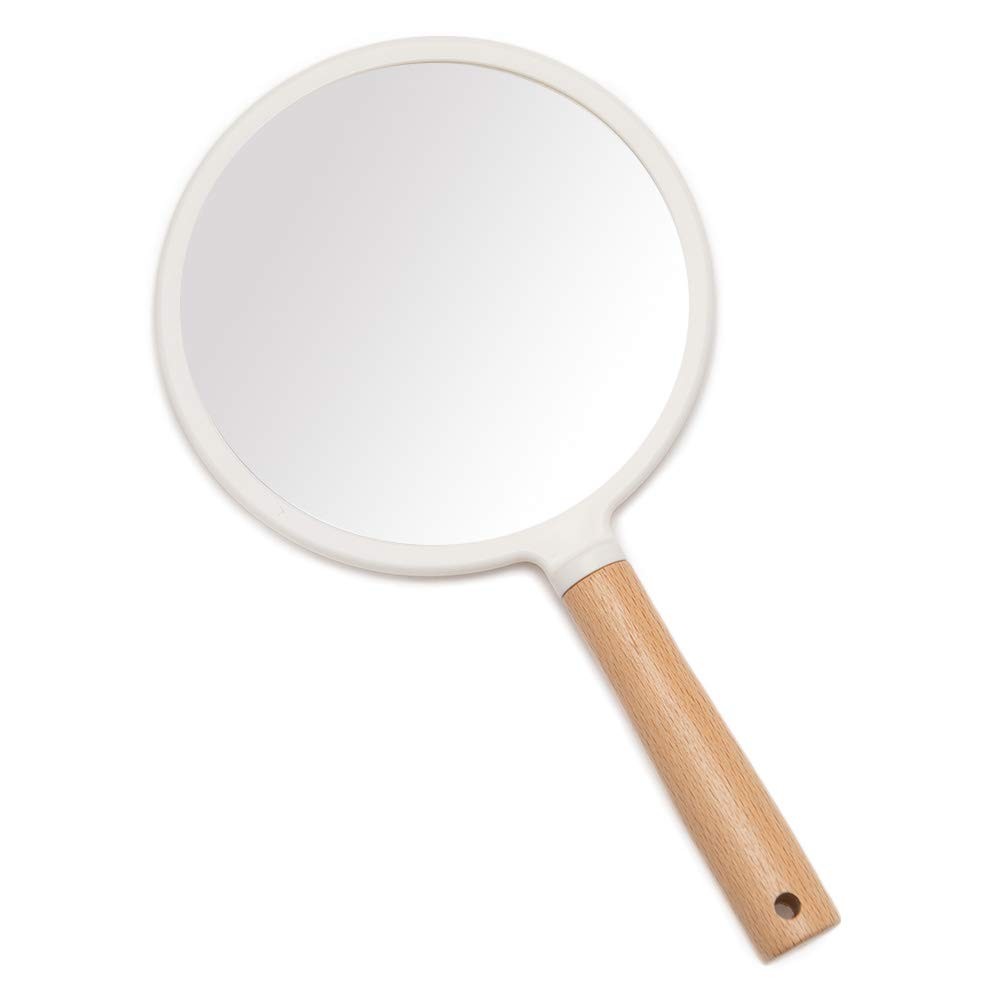 Small Wooden Handheld Mirror for Makeup - Cute Compact Cosmetic Tool