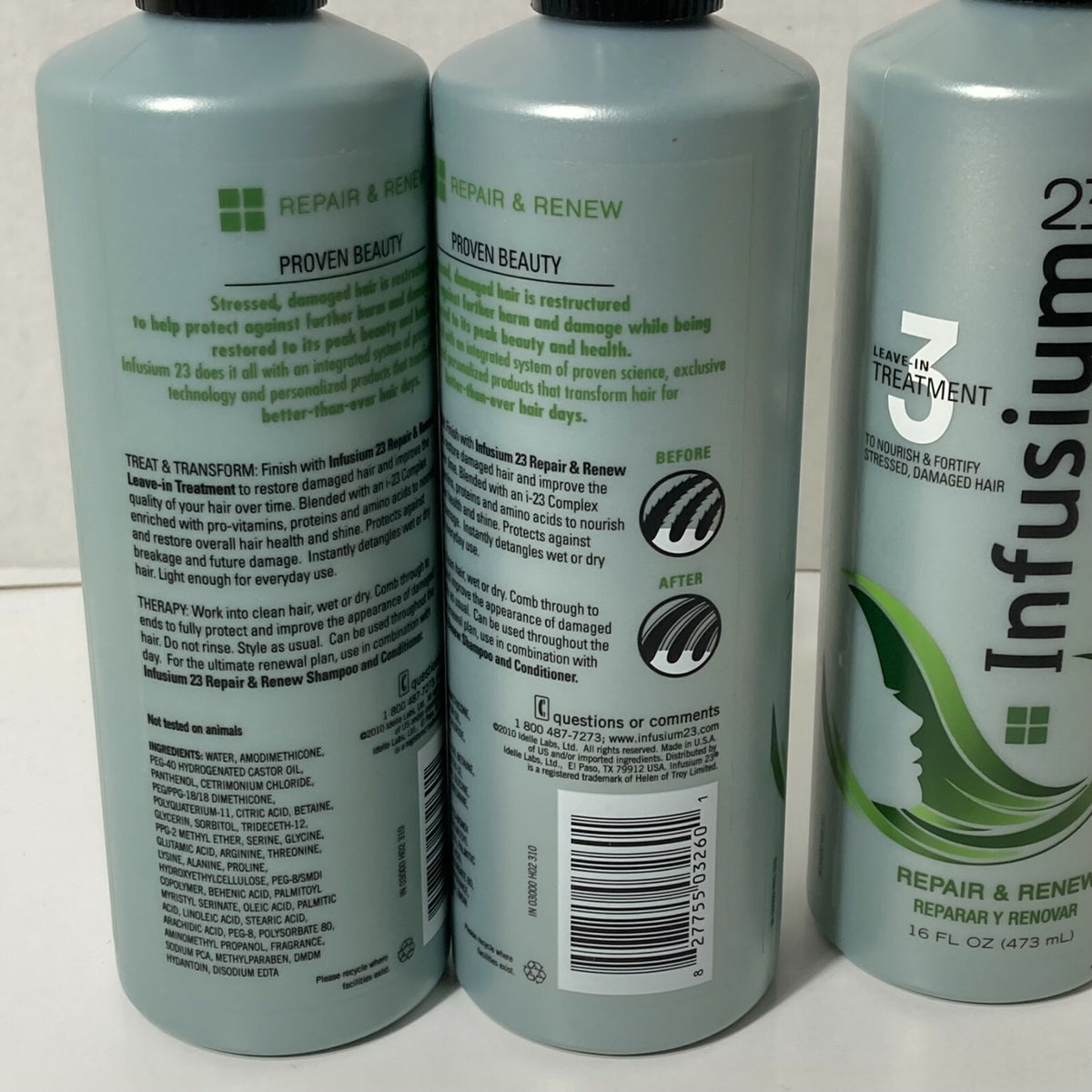 Infusium 23 Leave-In Hair Treatment Step 3 Repair & Renew - 3 Bottles