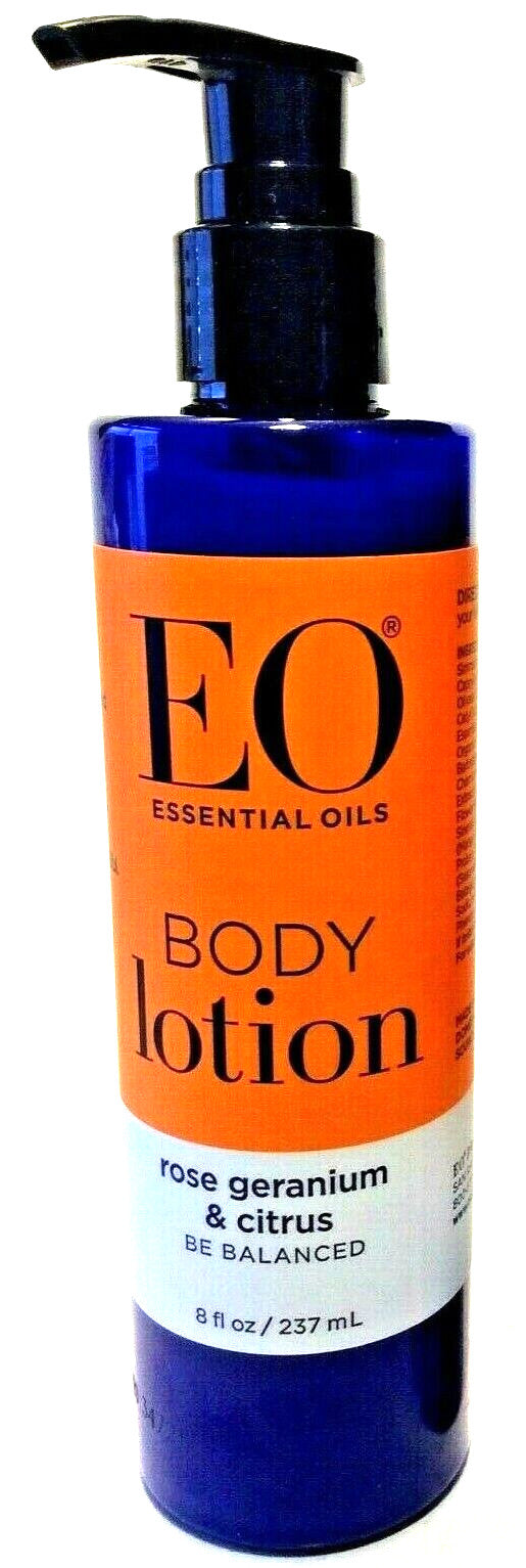 ( 1 ) EO Essential Oils - ROSE GERANIUM & CITRUS BODY LOTION 8 oz
