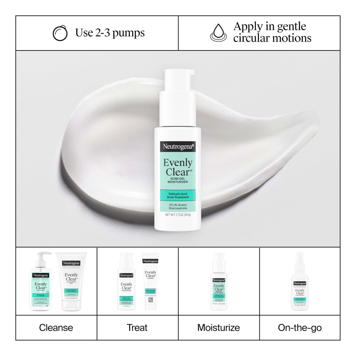 Neutrogena Acne Gel Moisturizer with Salicylic Acid & Post-Acne Fade 1.7oz