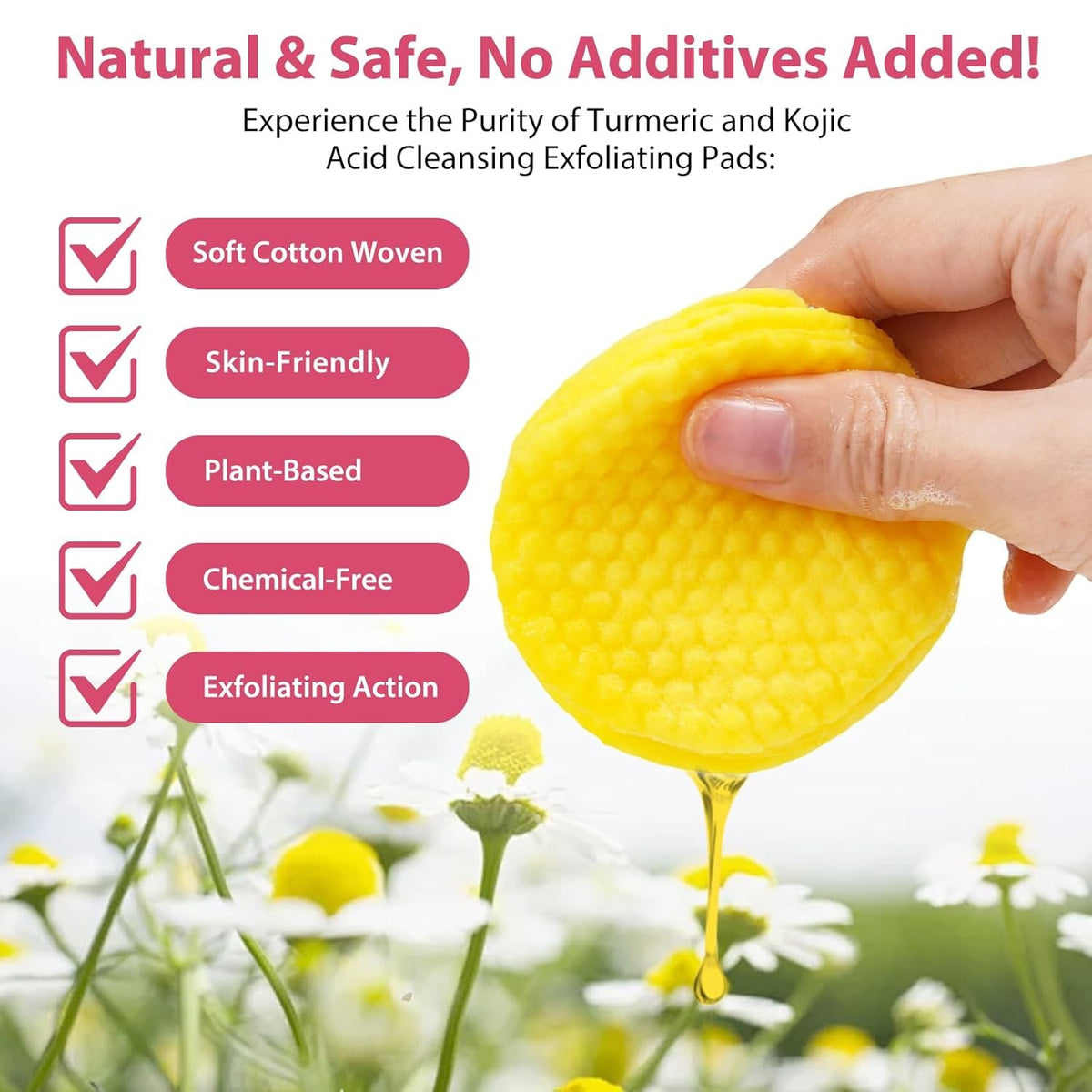 Kojic Acid Turmeric Facial Cleansing Pads - Exfoliating Skin Care 40PCS