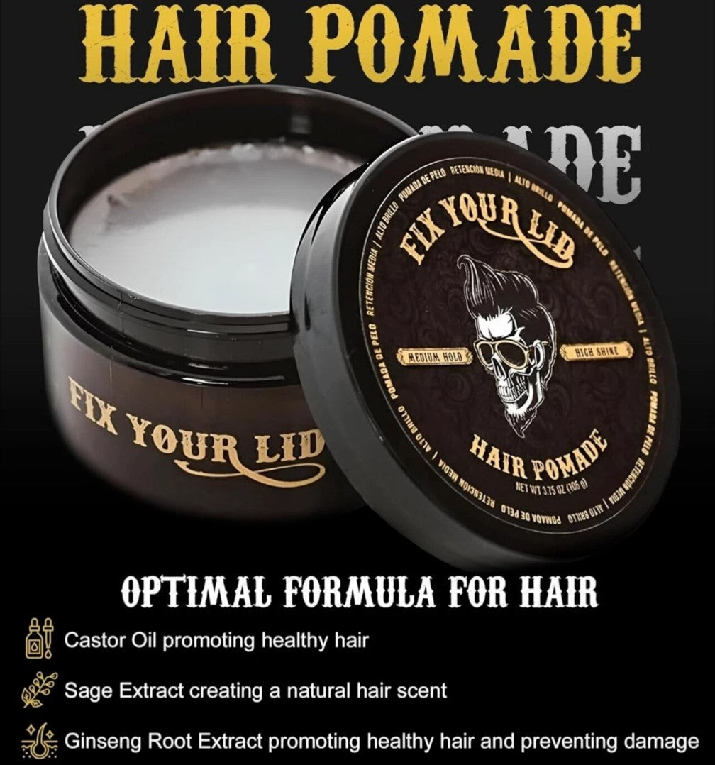 Men's Water-Based Hair Pomade with Medium Hold & High Shine 3.75 Oz