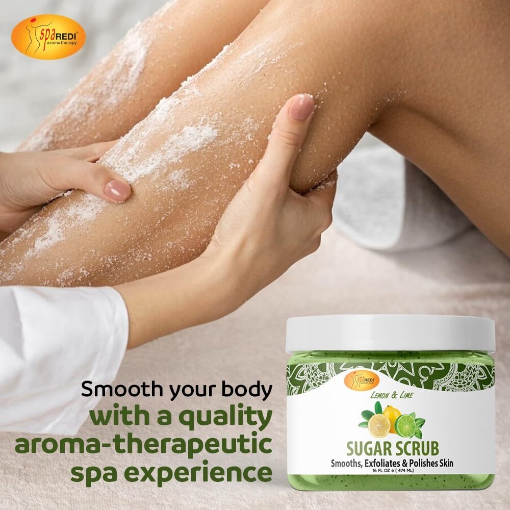 Sugar Body Scrub Exfoliant - Lemon & Lime 16 oz