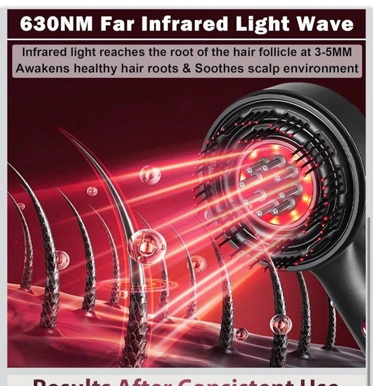 Laser Therapy Hair Growth Comb Oil Applicator Electric Scalp Massager