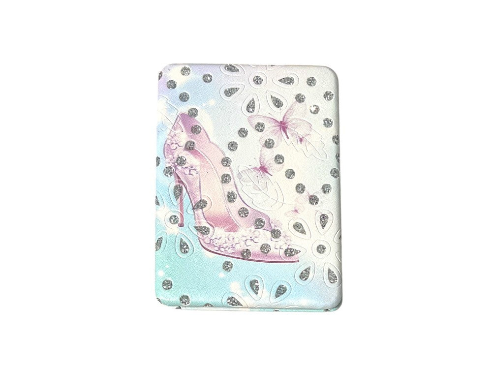 Double Compact Mirror with Crystal Stones - Portable Makeup & Gift