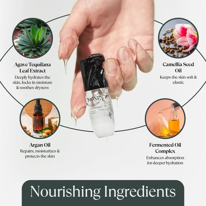 Moisturizing Lip Oil with Natural Oils - Hydrating Lip Treatment 3.71 mL