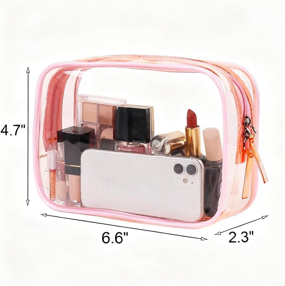 Clear TSA Approved Travel Toiletry Bag - Small Waterproof Cosmetic Organizer